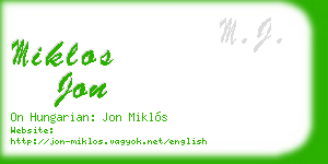 miklos jon business card